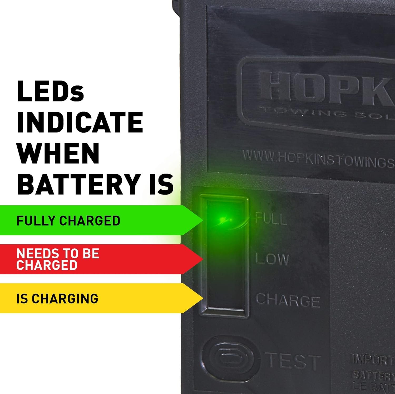 Hopkins 20099 Engager LED Breakaway System – LED Battery Monitor, Built-In Charger, Universal Trailer Application - Image 3