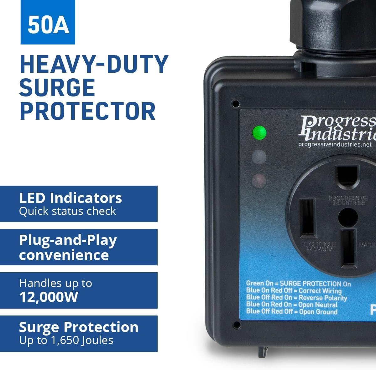 Progressive Industries SSP-50X Portable RV Surge Protector – 50 Amp Smart Surge Protection for Campground Power - Image 2