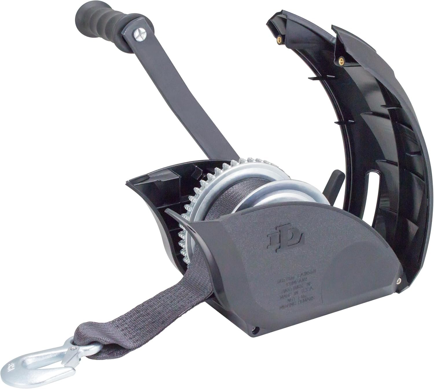Dutton-Lainson 17027 Premium Covered Trailer Winch – 1,500 lb Capacity, Black Finish, Enclosed Gear Housing - Image 4