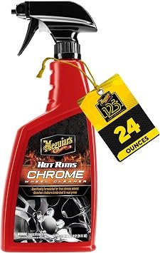Meguiar’s G19124 Hot Rims Chrome Wheel Cleaner – 24 oz Xtreme Cling Foam for Chrome Wheels & Brake Dust Removal