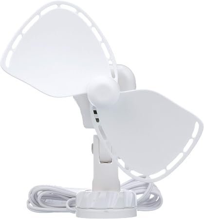 Caframo 747CA24WCS Ultimate 24V Cabin Fan – 7in Lighted Marine Fan with LED and White Housing