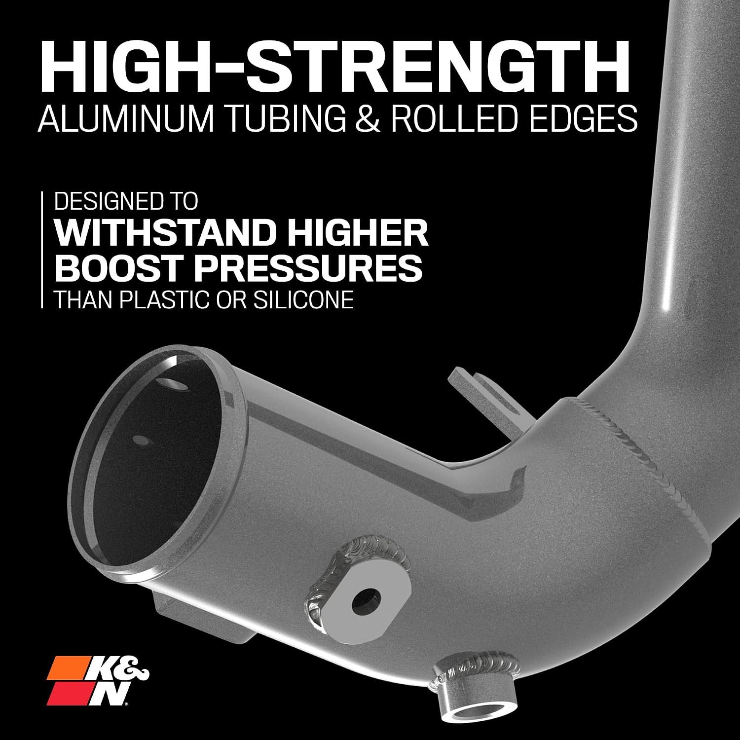 K&N 77-1023KC Charge Pipe Kit – Aluminum Turbo Charge Pipe Upgrade with Silicone Couplers for Performance Applications - Image 2
