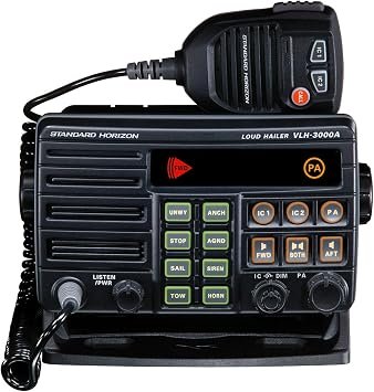 Standard Horizon VLH-3000A Marine Loud Hailer – 30W Dual-Zone Output, 2-Station Intercom, IPX7 Waterproof