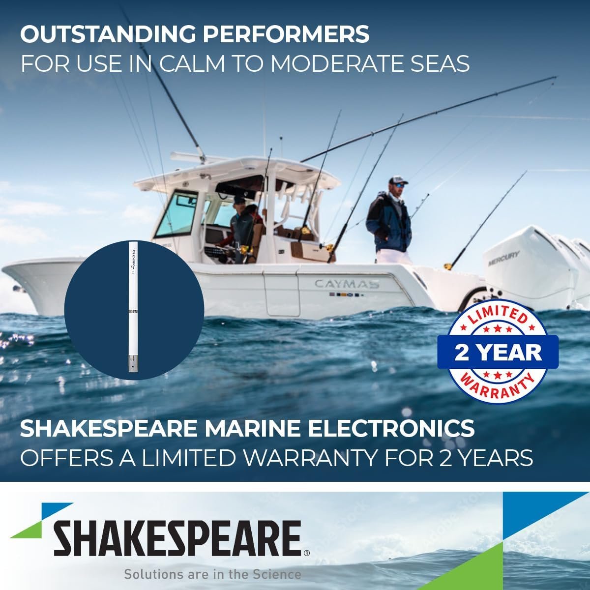 Shakespeare 390 SSB Marine Antenna – 23 ft Two-Piece Fiberglass Construction with Chrome-Plated Brass Ferrule - Image 4