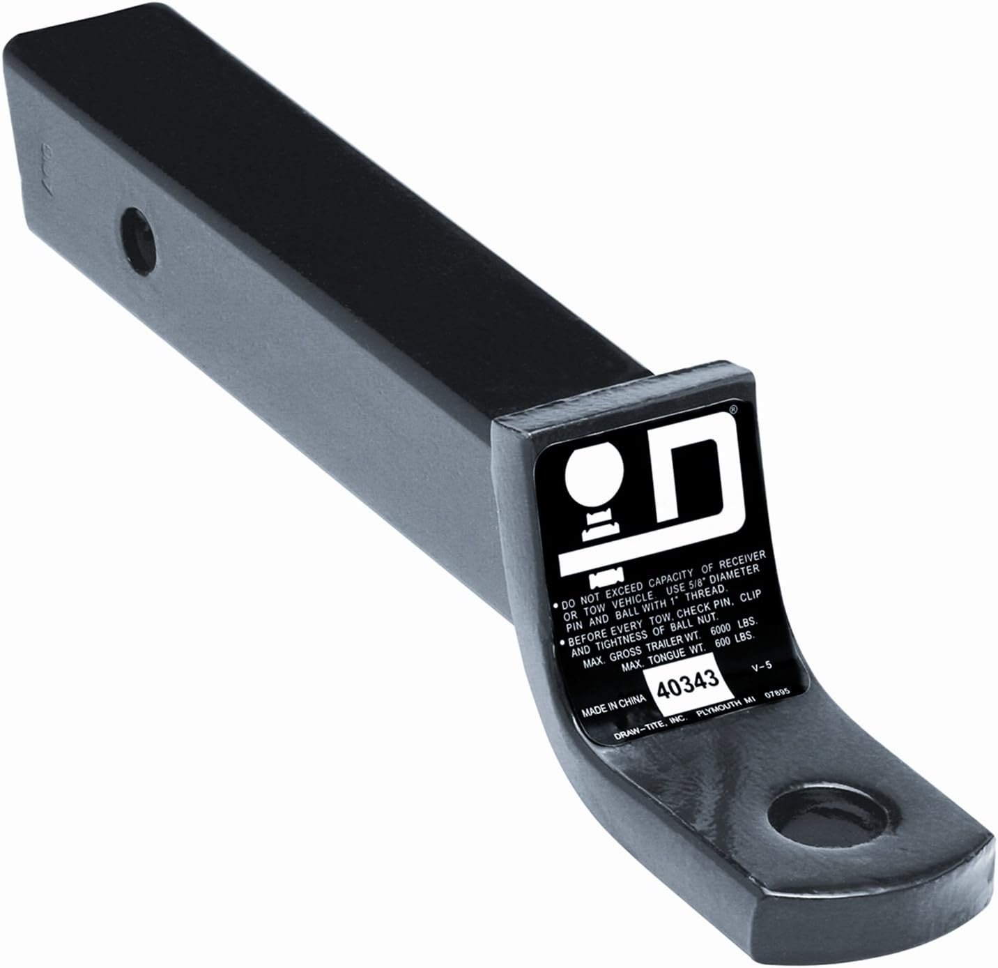 Draw-Tite 40343 Ball Mount – 2in Drop, 3/4in Rise, 7500 lb GTW Capacity, Steel Construction for 2in Receiver Hitches - Image 2