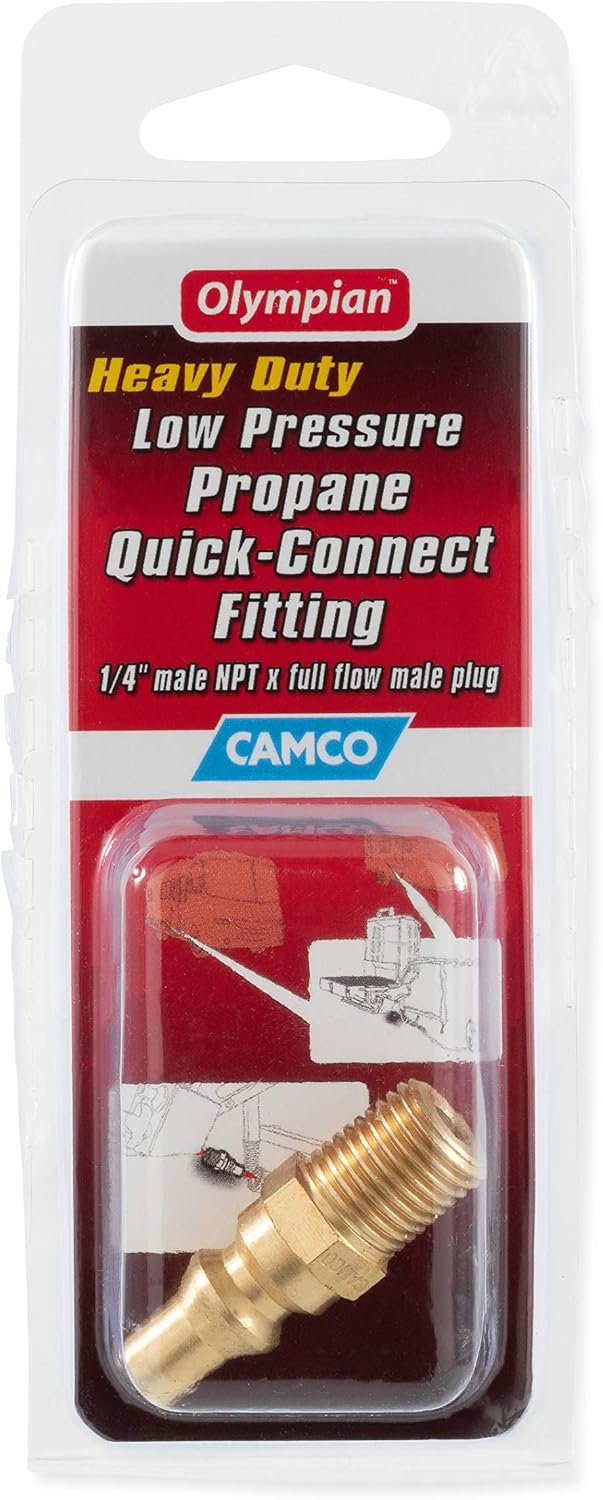 Camco 59903 LP Gas Plug – 1/4in Male NPT Full Flow Brass Plug for Propane System Ports - Image 4