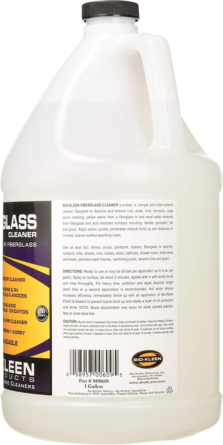 Bio-Kleen M00609 Fiberglass Cleaner – 1 Gallon Oxidation and Stain Remover for RV and Marine Surfaces - Image 2