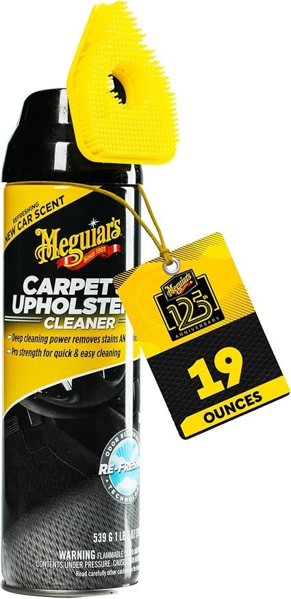 Meguiar’s G191419 Carpet & Upholstery Cleaner – 19 oz Aerosol Fabric Stain and Odor Remover