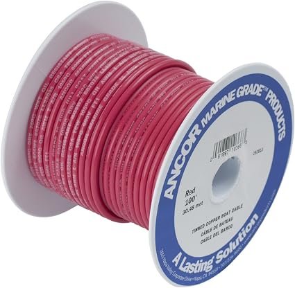 Ancor 118510 Tinned Copper Battery Cable – 3/0 AWG Marine Electrical Cable for High-Amperage Battery Systems