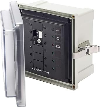 Blue Sea Systems 3116BSS SMS Enclosure Panel – 120VAC 30A ELCI Marine Electrical Safety Panel