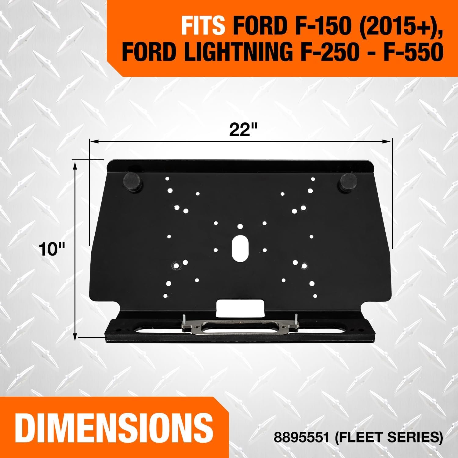 Buyers Products 8895551 Fleet Series Drill-Free Light Bar Cab Mount – Ford F-150 2015+, 22in Platform, 30 lb Capacity - Image 3