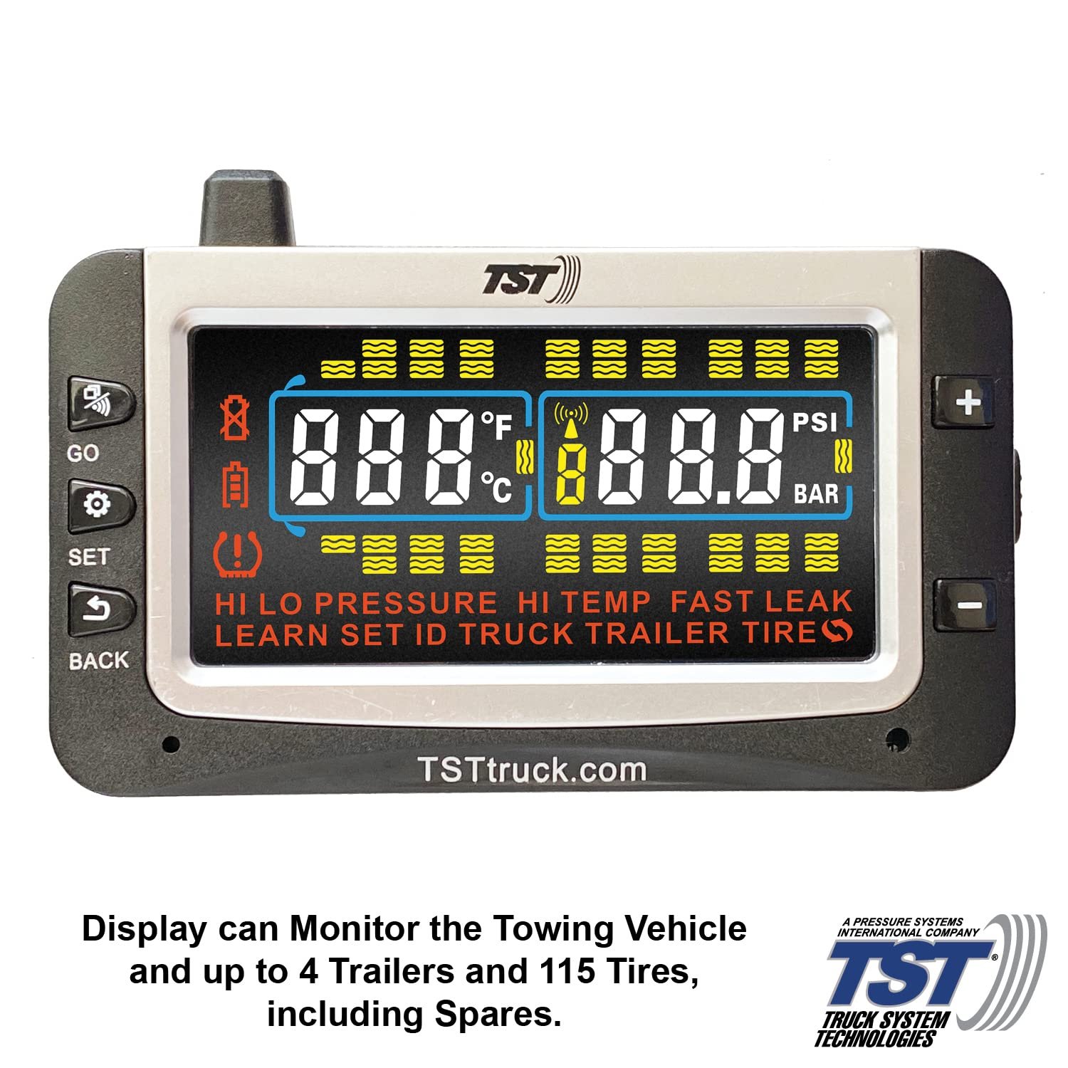 Truck System Technologies TST507RV6C 507 Series TPMS System – 6 Cap Sensors, 3.5in Color Display, Signal Repeater Included - Image 5