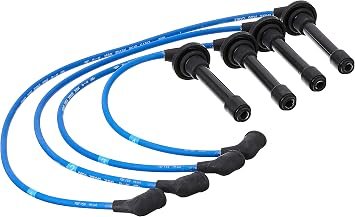 NGK 8018 Import Spark Plug Wire Set – Blue Silicone Ignition Wires with Stainless Steel Terminals for Acura Integra