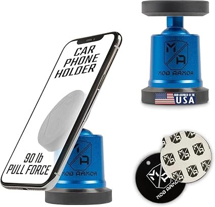 Mob Armor MobNetic Maxx MOBNMXBLU Magnetic Phone Mount – Blue Aluminum Body with Dual Neodymium Magnet System