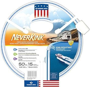 Teknor Apex 860250 NeverKink RV/Marine Fresh Water Hose – 5/8 in x 50 ft Lead-Free Drinking Water Safe Hose
