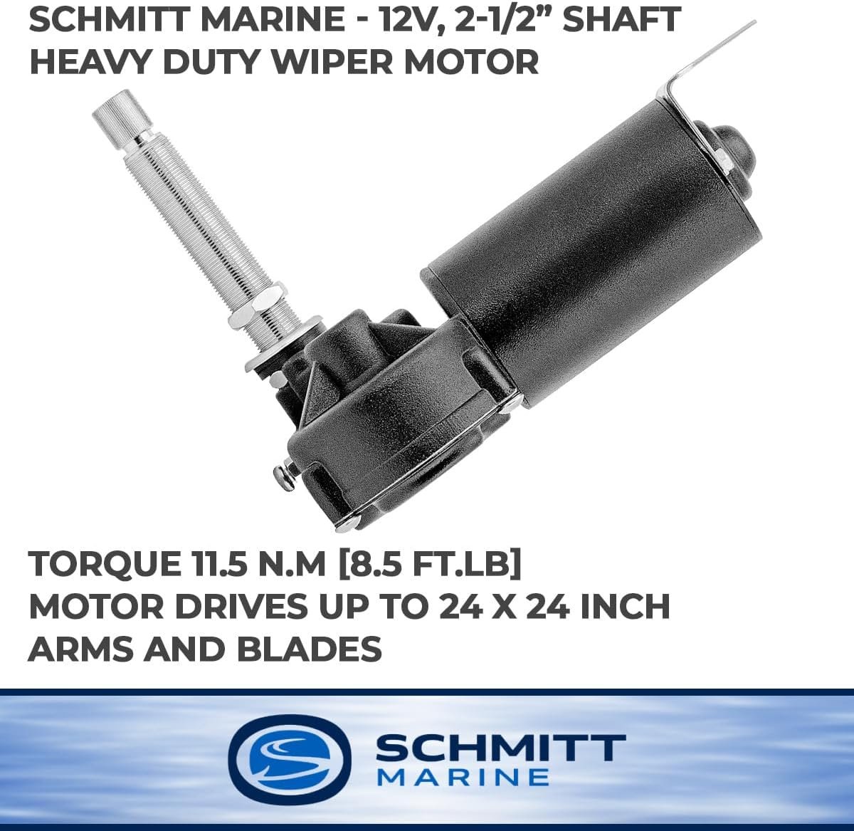 Schmitt & Ongaro 30991 Heavy-Duty Wiper Motor – 12V Marine Motor with 2.5in Shaft Length for Windshield Systems - Image 2
