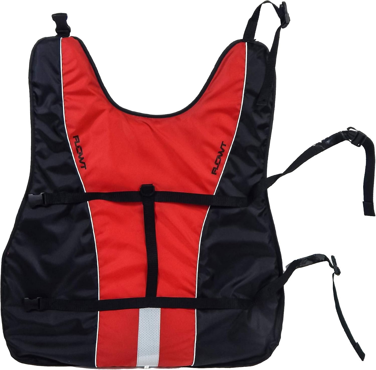 Flowt 4090222X Dog Life Vest – Red Paws Design with Grab Handle for 2X-Large Dogs
