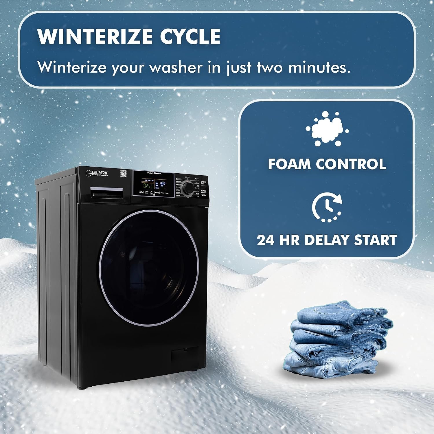 Pinnacle 22826LB Front Load Washer – 15 lb Capacity Black Finish with 1.62 Cu Ft Drum and 1400 RPM Spin Speed - Image 6