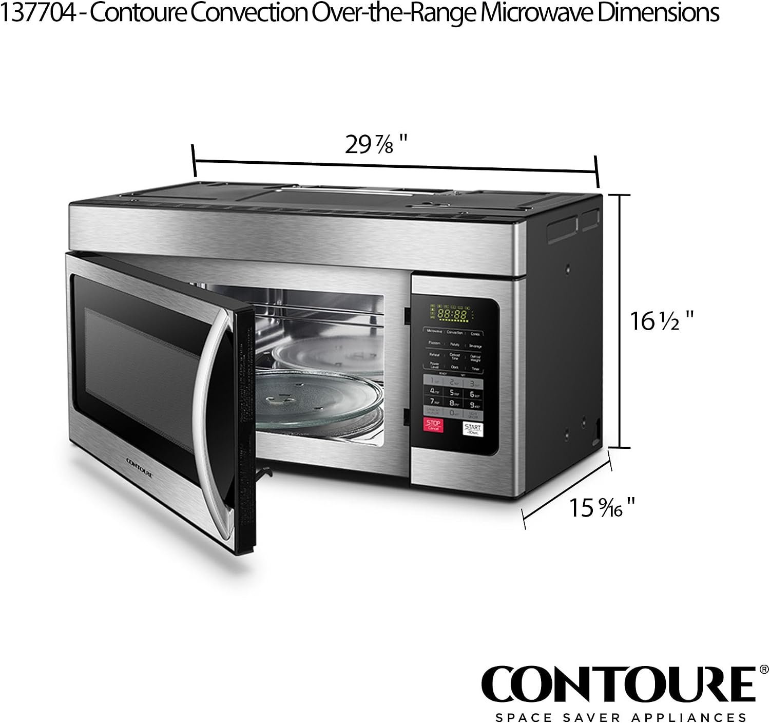 Contoure RV500OTR 1.6 Cu Ft Stainless Steel Over-the-Range Microwave – Integrated Ventilation and RV Kitchen Installation - Image 2