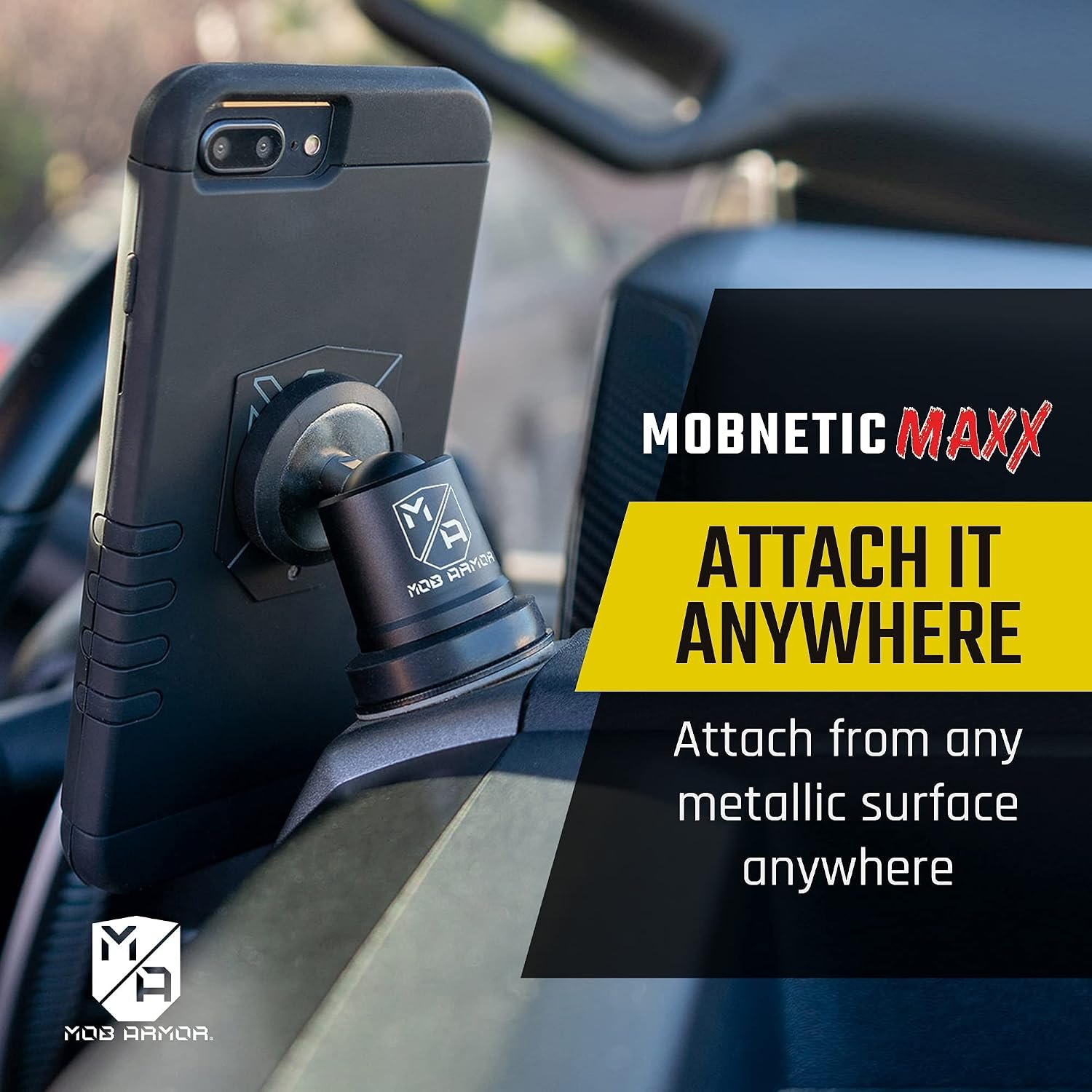 Mob Armor MOBNMXRD MobNetic Maxx Magnetic Phone Mount – Red Billet Aluminum Body with 90lb Pull Force & 360° Rotation - Image 2