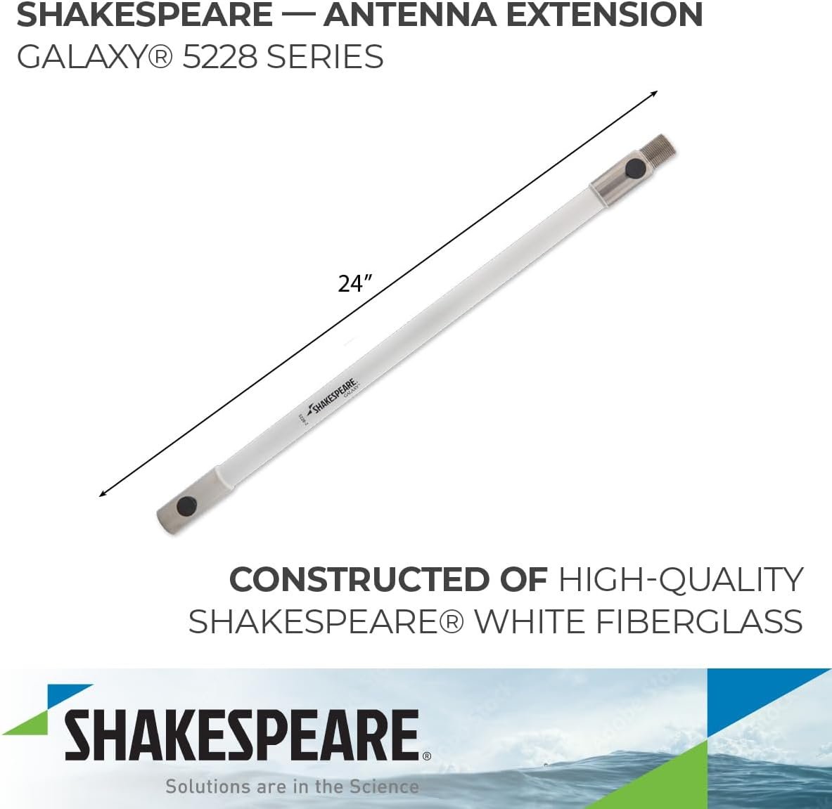 Shakespeare 5228-2 Galaxy Antenna Extension – 2 ft Extension Mast with 1.5 in Diameter Fiberglass Construction - Image 2