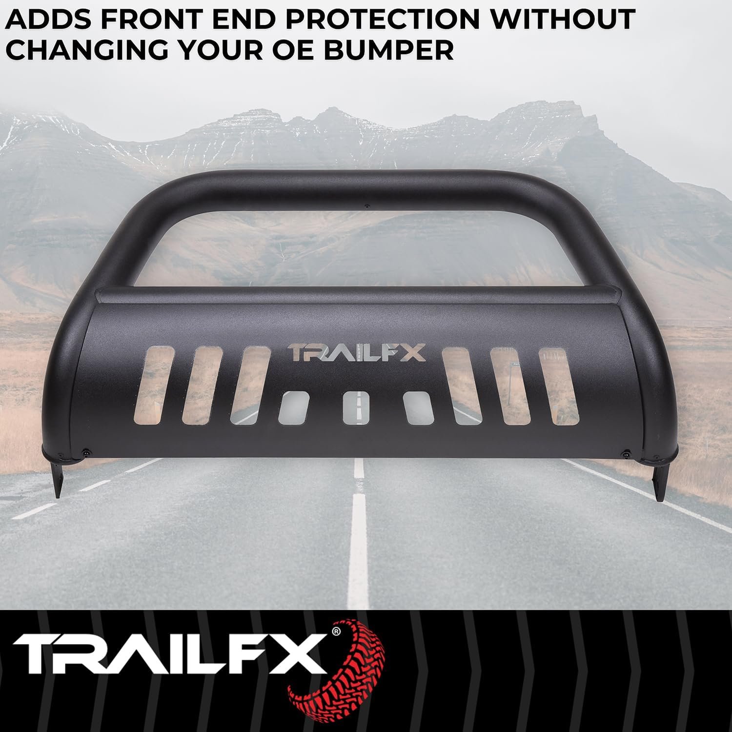 TrailFX B0045T Bull Bar – 3in Titanium Black Powder-Coated Steel – Fits 2024-2025 Toyota Tacoma - Image 3