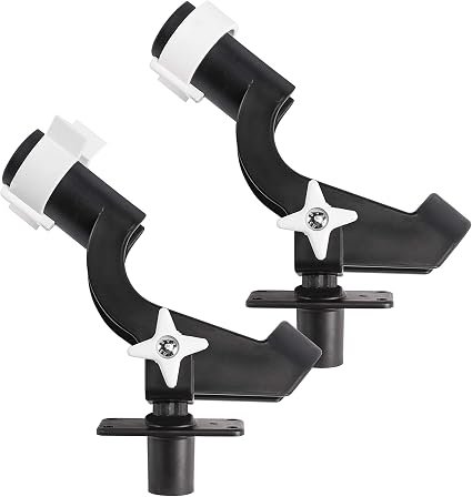 Wise Seating 6040 Two Rod Holder System – Dual Rod Storage with Two Flush Mount Bases for Fishing Boat Installation