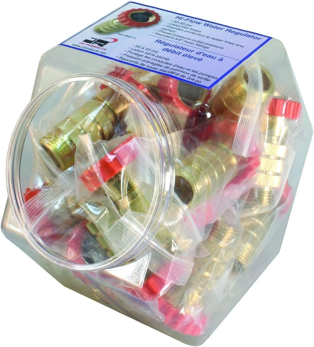 JR Products 0462215D High-Flow Water Regulator Display – Retail Display Pack for 25 RV Water Regulators - Image 2