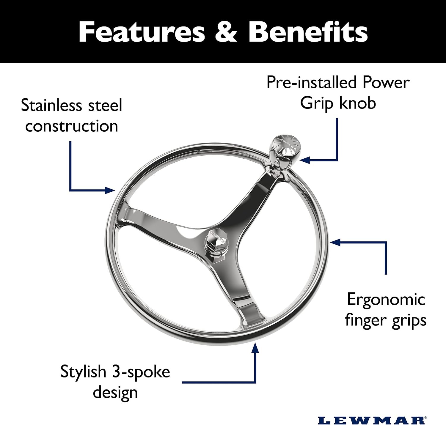 Lewmar 89700821 Pro-Series Windlass Wheel – 15.5in Diameter with 5/8in Welded Nut for Anchor Handling - Image 2