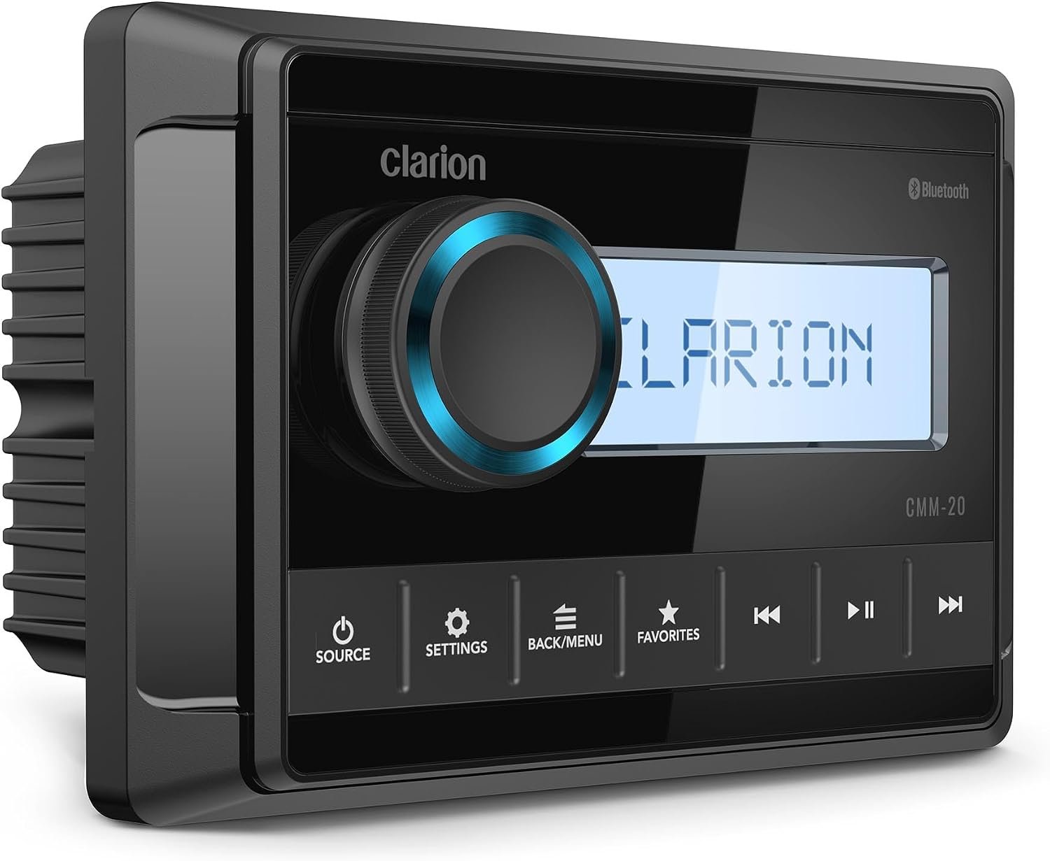 Clarion 92803 CMM20 Marine Source Unit – Bluetooth Audio Receiver with 2.37in LCD Display and IP66 Weatherproof Rating - Image 2