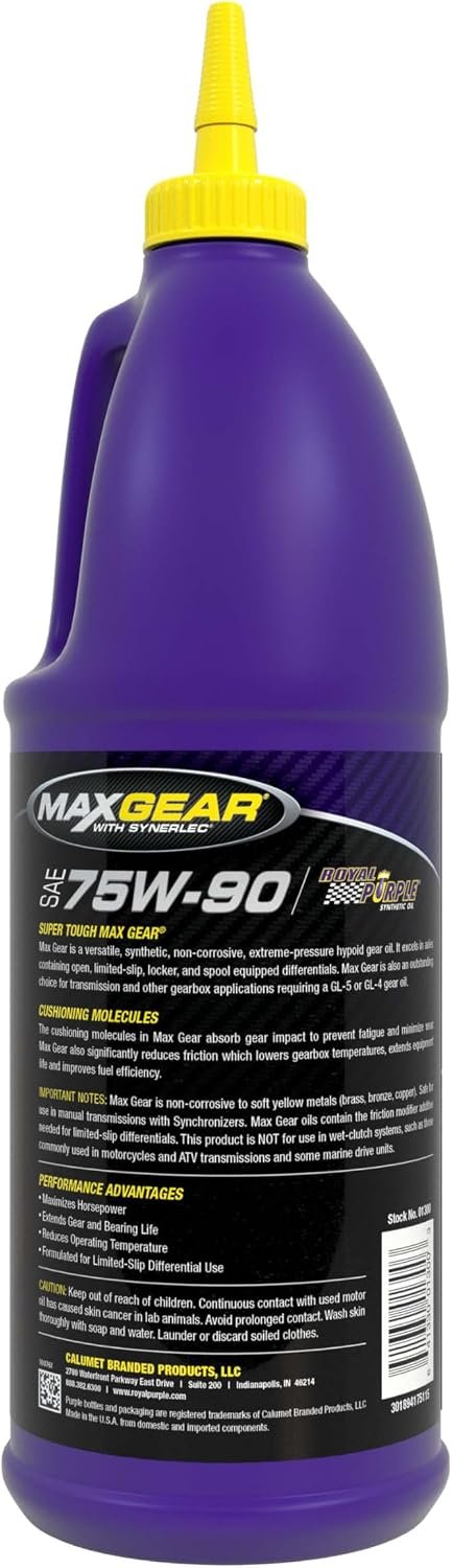Royal Purple 1300 Max Gear 75W-90 Synthetic Gear Oil – 1 Quart High-Performance Differential Lubricant with Synslide Technology - Image 2