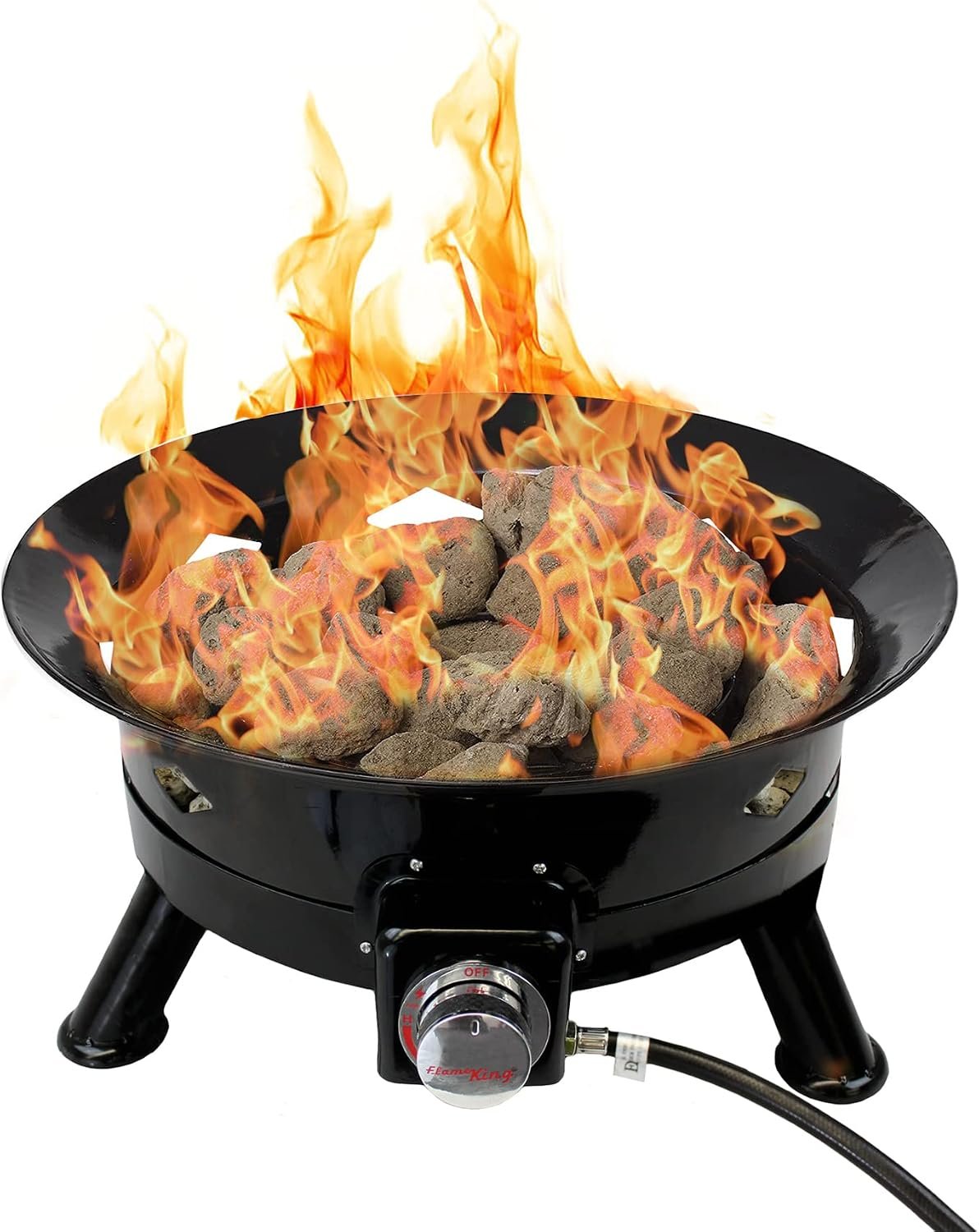 Flame King FKG6502D 24in Propane Fire Bowl – Portable Outdoor Fire Pit with Auto Ignitor and Decorative Design - Image 2