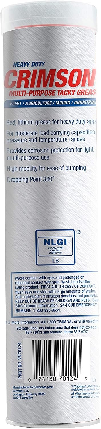 Valvoline 70124 Fifth Wheel Grease Tube – Heavy-Duty Coupler Lubricant Cartridge for Semi-Truck Trailer Hitch Maintenance - Image 2