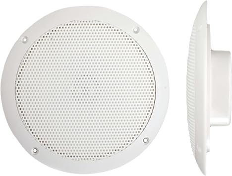 PQN Audio ECO604W 6 Inch Ultra-Slim Waterproof Speakers – 30W Max, 1in Mount Depth, IP65 Rated White Pair