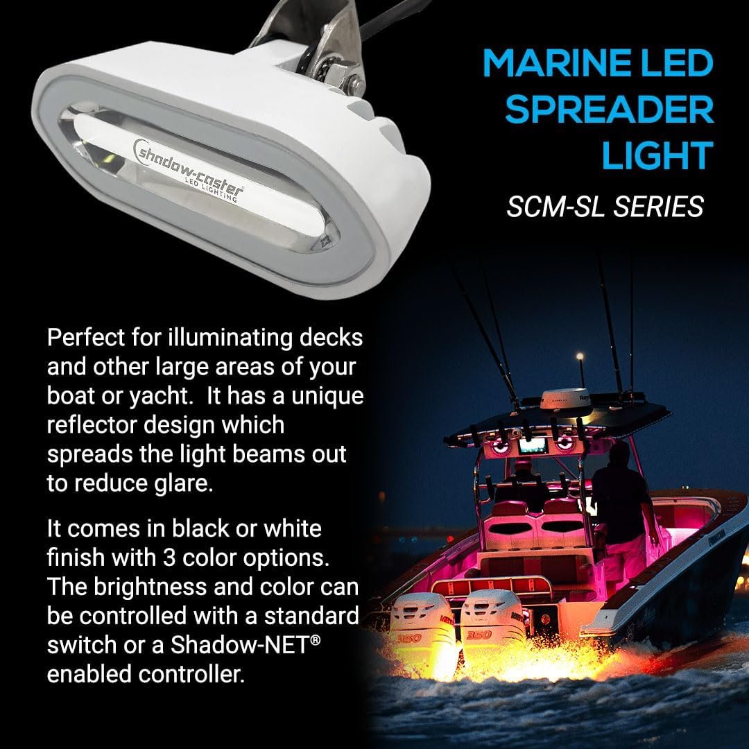 Shadow-Caster SCM-SLB-CC-WH Marine Light Bar – RGB Color-Changing LED, White Housing, Low-Profile Waterproof Design - Image 2