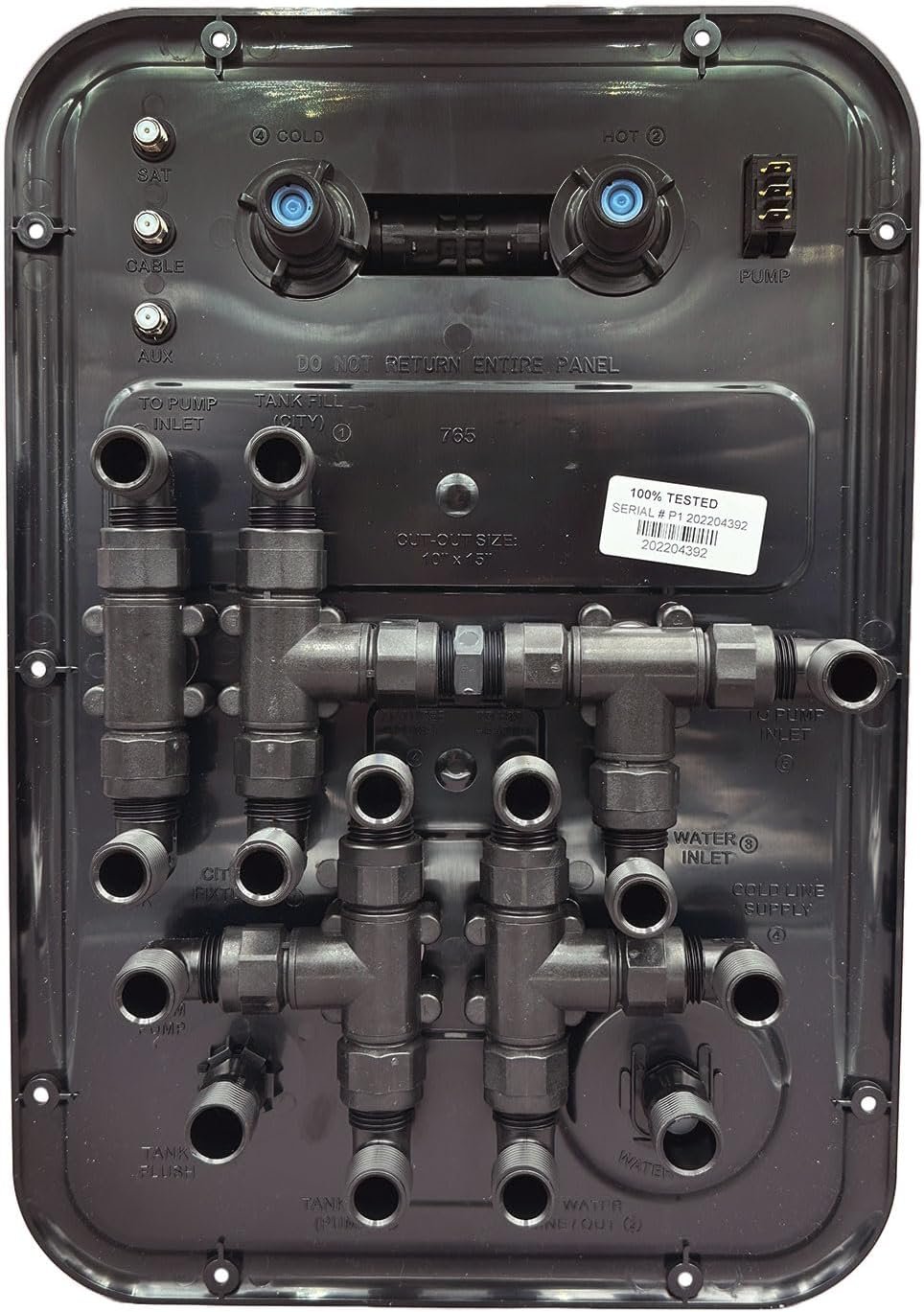 B&B Molders 94143 Nautilus P1 H2O Fresh Water Management System – 11.5 x 17 in Black RV Water Control Panel with 5 Functions - Image 2