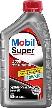 Mobil Super 10W-30 Motor Oil 1 Qt – Synthetic Blend Engine Oil – API SP Protection for Passenger Vehicles