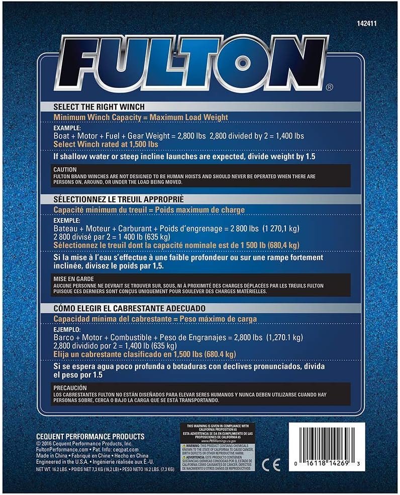 Fulton 142411 Two-Speed Brake Winch – 2600 lb Trailer Winch with Automatic Brake System and Heavy-Duty Gear Train - Image 5