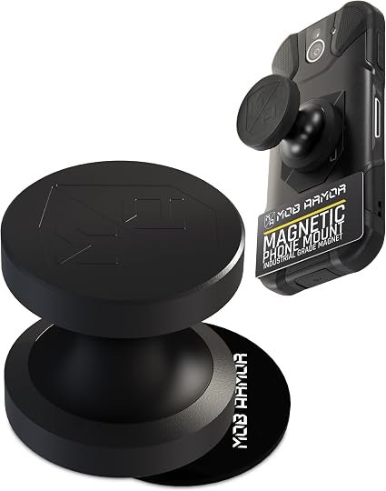 Mob Armor MOBNGOBLK MobNetic Go Magnetic Phone Mount – Compact Rare-Earth Magnet Design with Universal Smartphone Compatibility