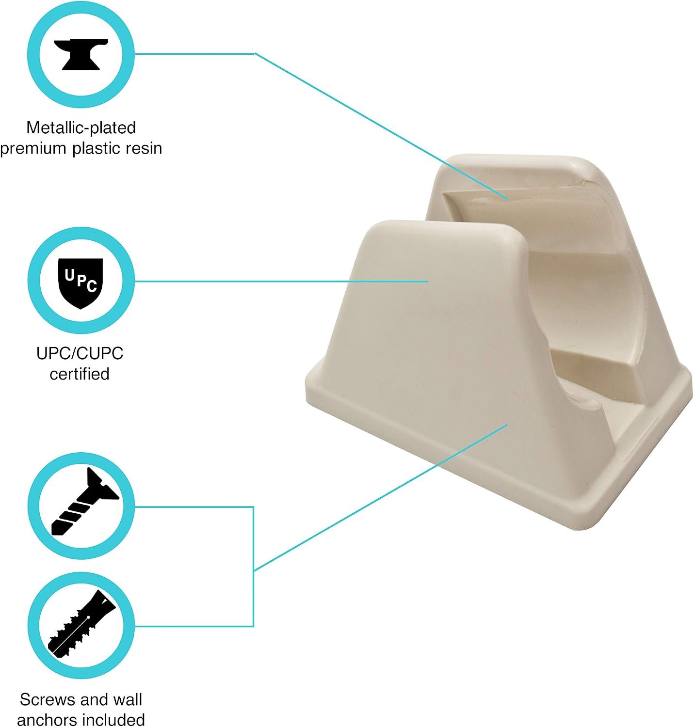 Dura Faucet DFSA156BQ Shower Wand Bracket – Brushed Quartz RV Handheld Shower Holder with Wall-Mount Design - Image 3