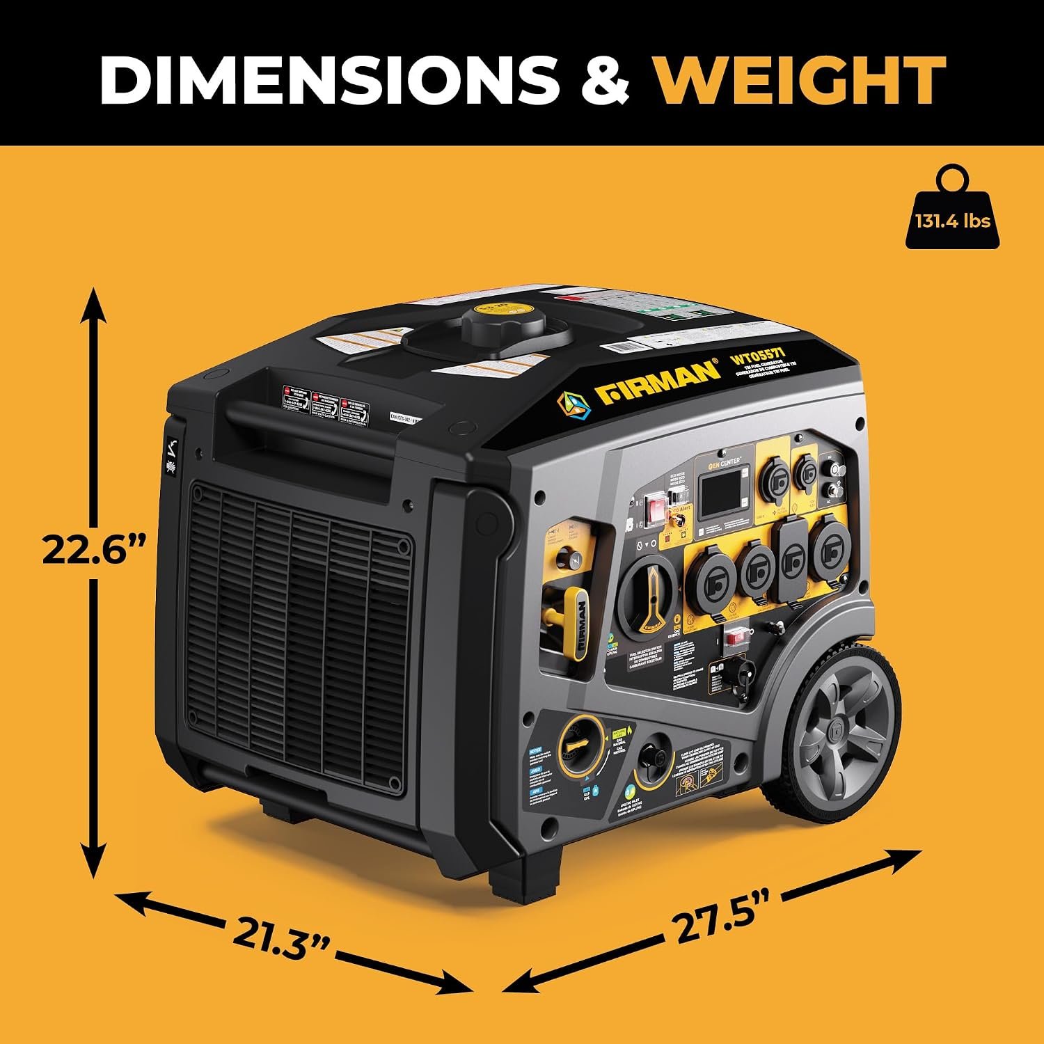 Firman WT05571 Tri Fuel Portable Inverter Generator – 5500 Starting Watts with Gasoline, Propane, and Natural Gas Operation - Image 8