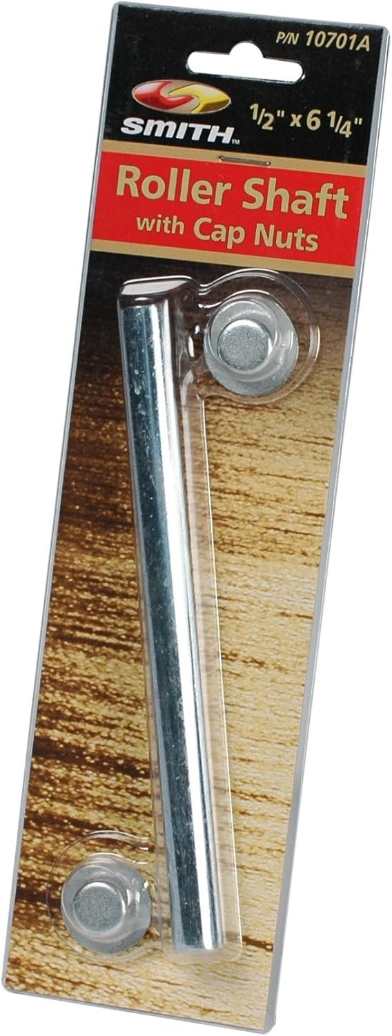 C.E. Smith 10701A Roller Shaft – 1/2in x 6-1/4in Zinc-Plated Steel Shaft with Pal Nuts for Trailer Rollers