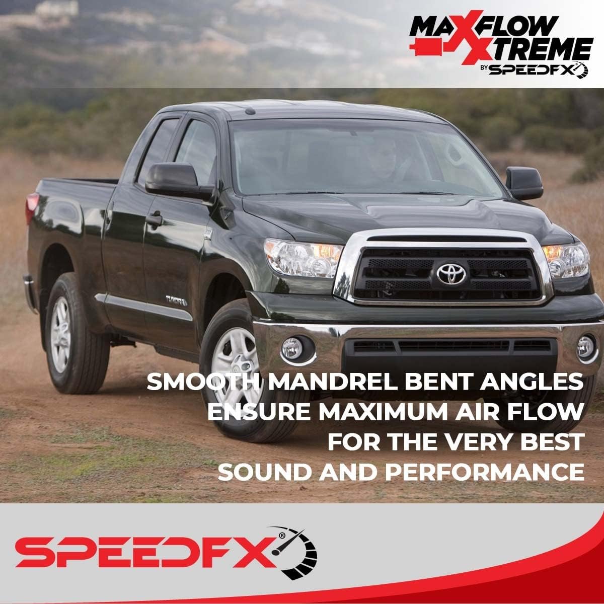 SpeedFX 50800 MaxFlow Xtreme Cat-Back Exhaust System – Toyota Tundra T304 Stainless Steel Dual Rear Exit with Black Tips - Image 4