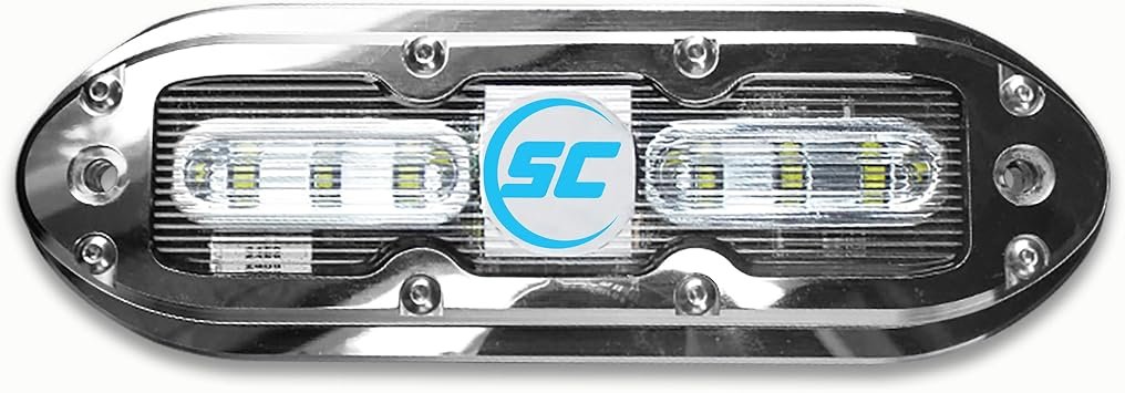 Shadow-Caster SCM-6 Bimini Blue Underwater Light – Compact Marine LED Fixture with Brilliant Blue Underwater Illumination