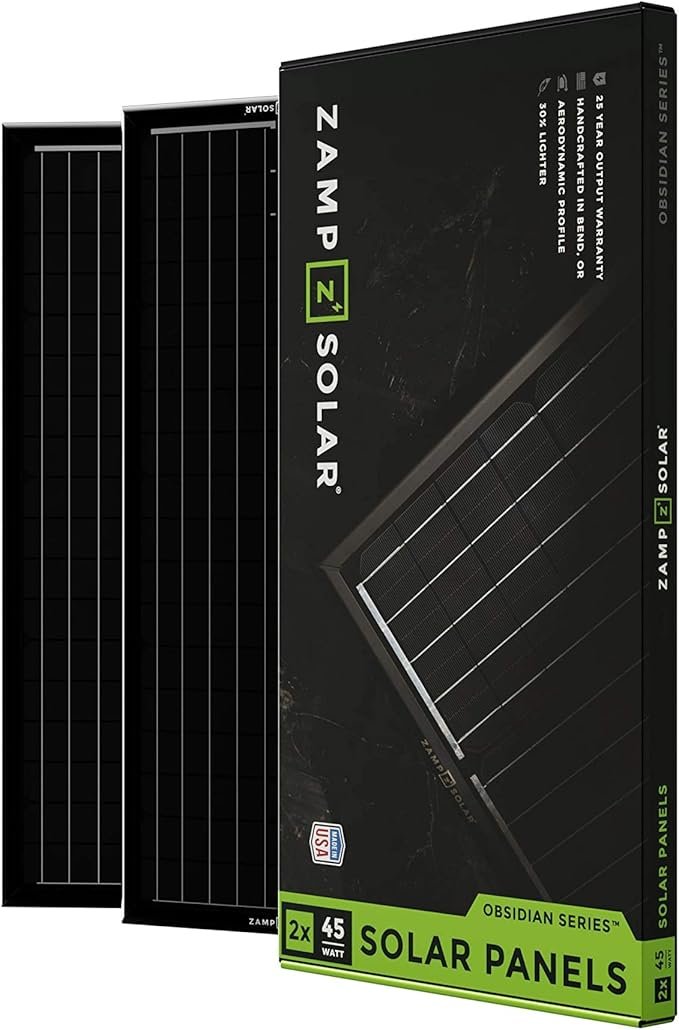 Zamp Solar ZSK1006 Obsidian 100 Watt Solar Kit – 43.6 x 20.7 in Panel, 5.01 Amp Output & Black Aluminum Frame