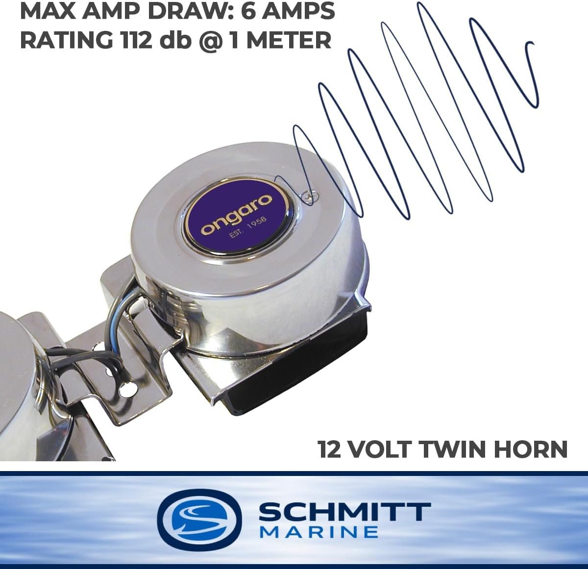 Schmitt & Ongaro 10002 Mini Compact Twin Horn – 12V All-Stainless Marine Horn with Space-Saving Design - Image 2