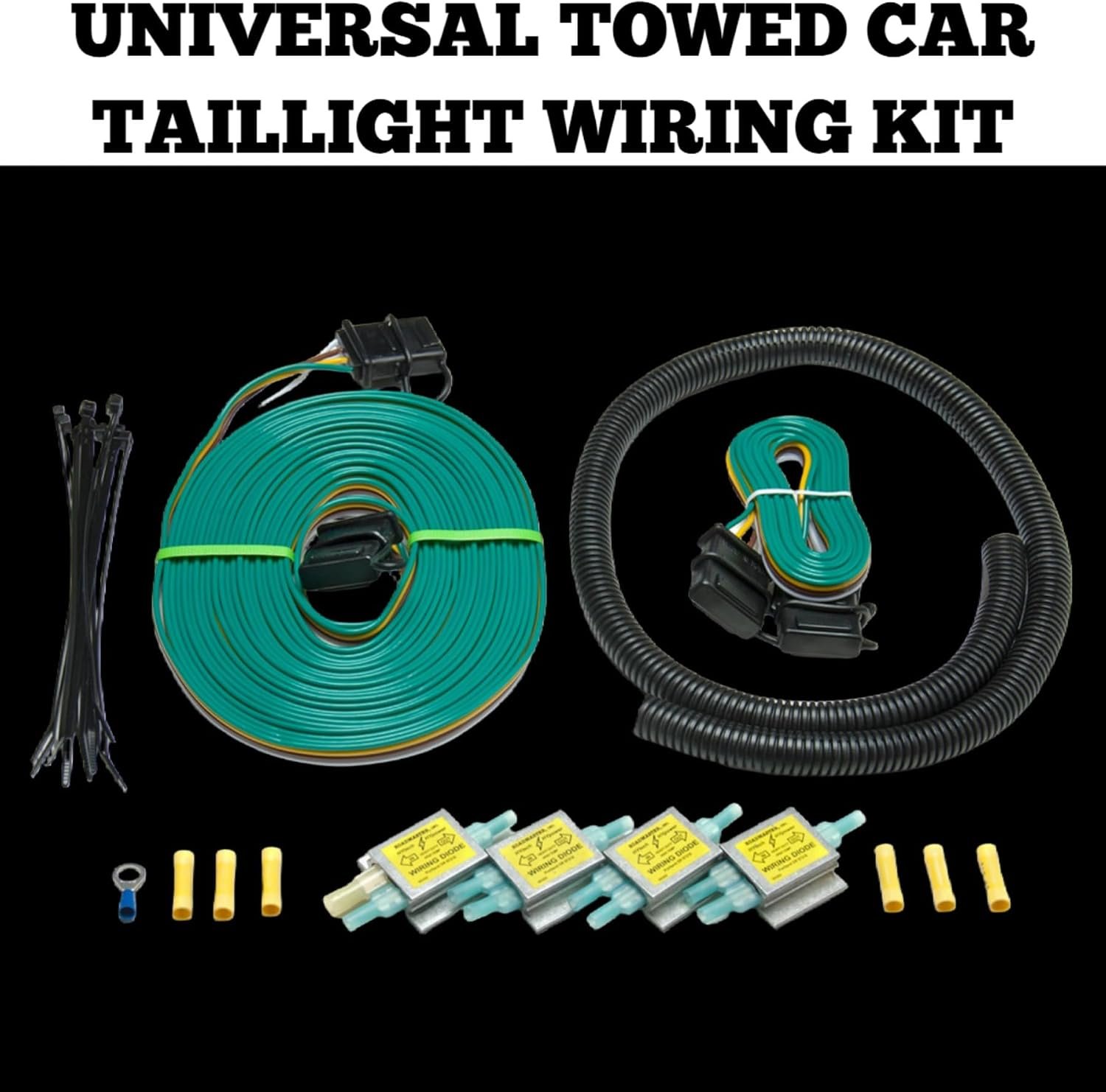 Roadmaster 154 Universal Towed Car Wiring Kit – 27 ft Harness with 4 Hy-Power Diodes and 6 ft Umbilical Cord - Image 2