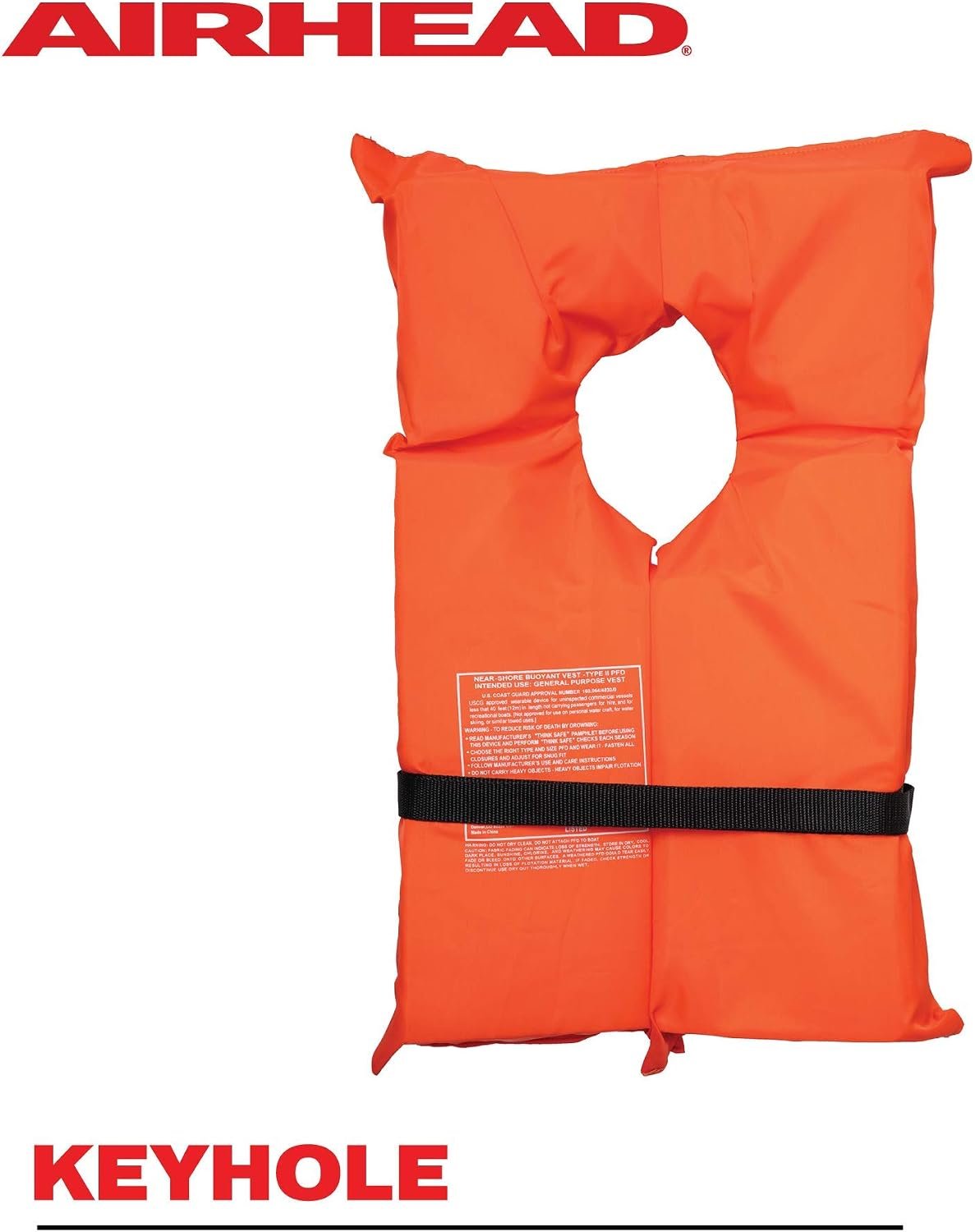 Airhead 1000002AOR Type II Keyhole Life Vest – USCG Approved Child Flotation Vest with Bright Orange Safety Design - Image 2