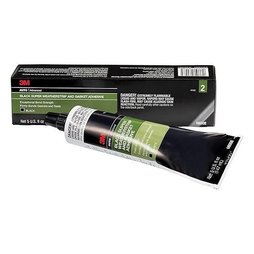 3M 8008 Super Weatherstrip Adhesive Yellow – 5 fl oz Flexible Bond for Rubber Seals, Gaskets & Weatherstripping