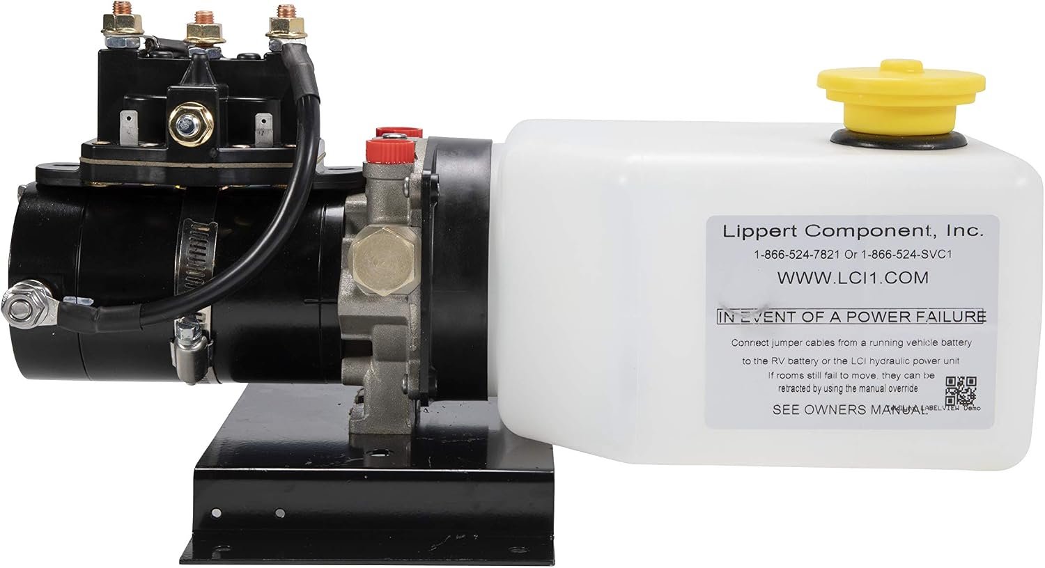 Lippert 141111 Hydraulic Power Unit – RV Slide-Out Pump Assembly with 2 qt Reservoir, Trombetta Solenoid and Horizontal Mount - Image 3